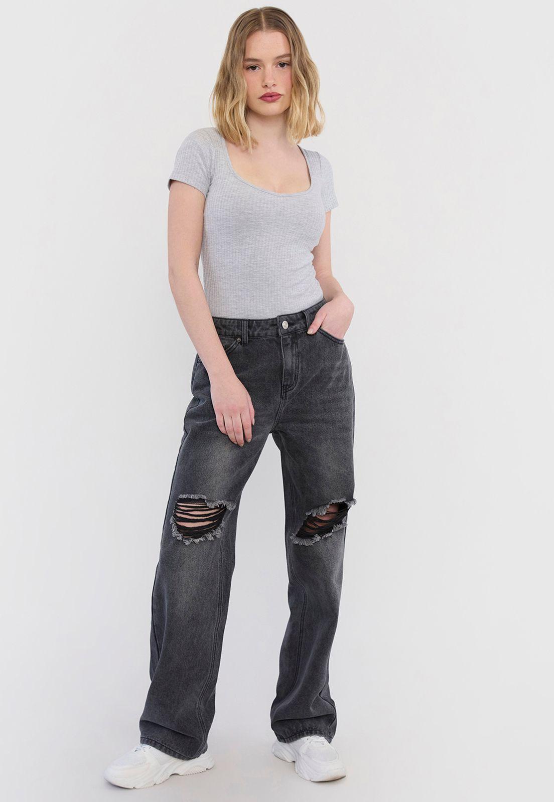 Jeans Roturas Mujer Noventero Azul Claro Corona-0