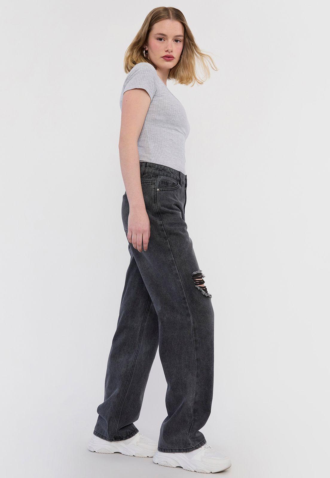 Jeans Roturas Mujer Noventero Azul Claro Corona-3