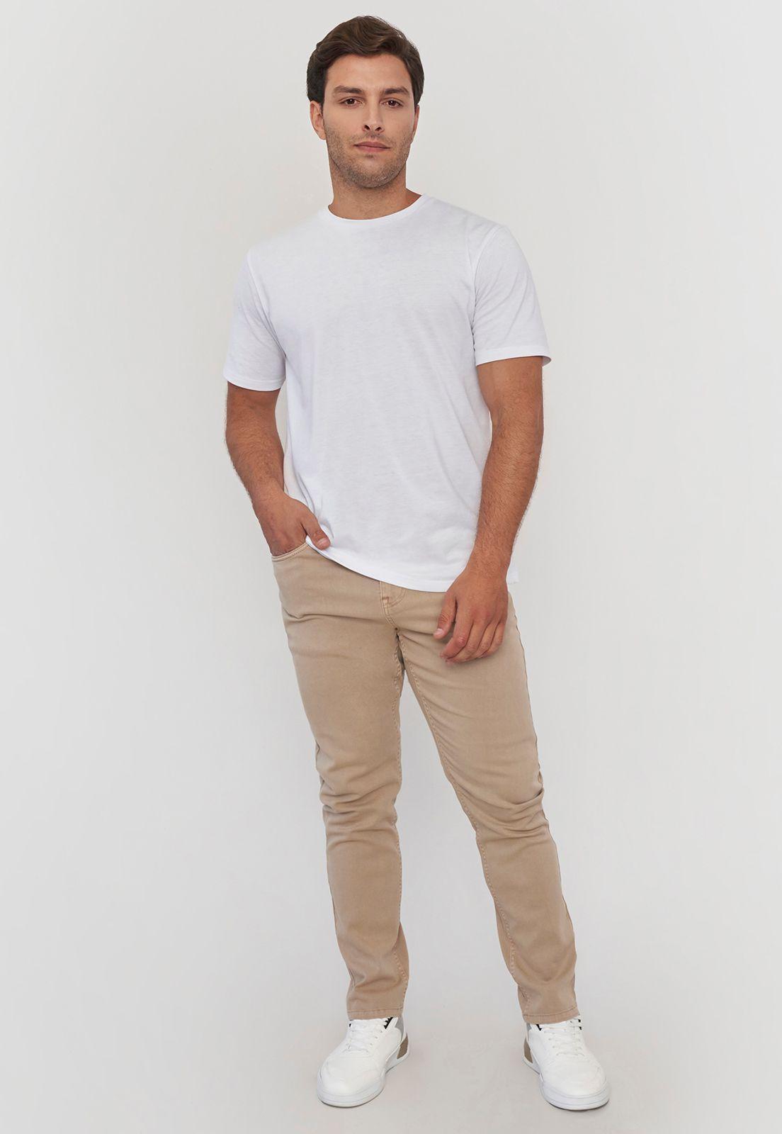 Pantalón Hombre Slim Fit Liso 5 Pocket Camel Corona-0