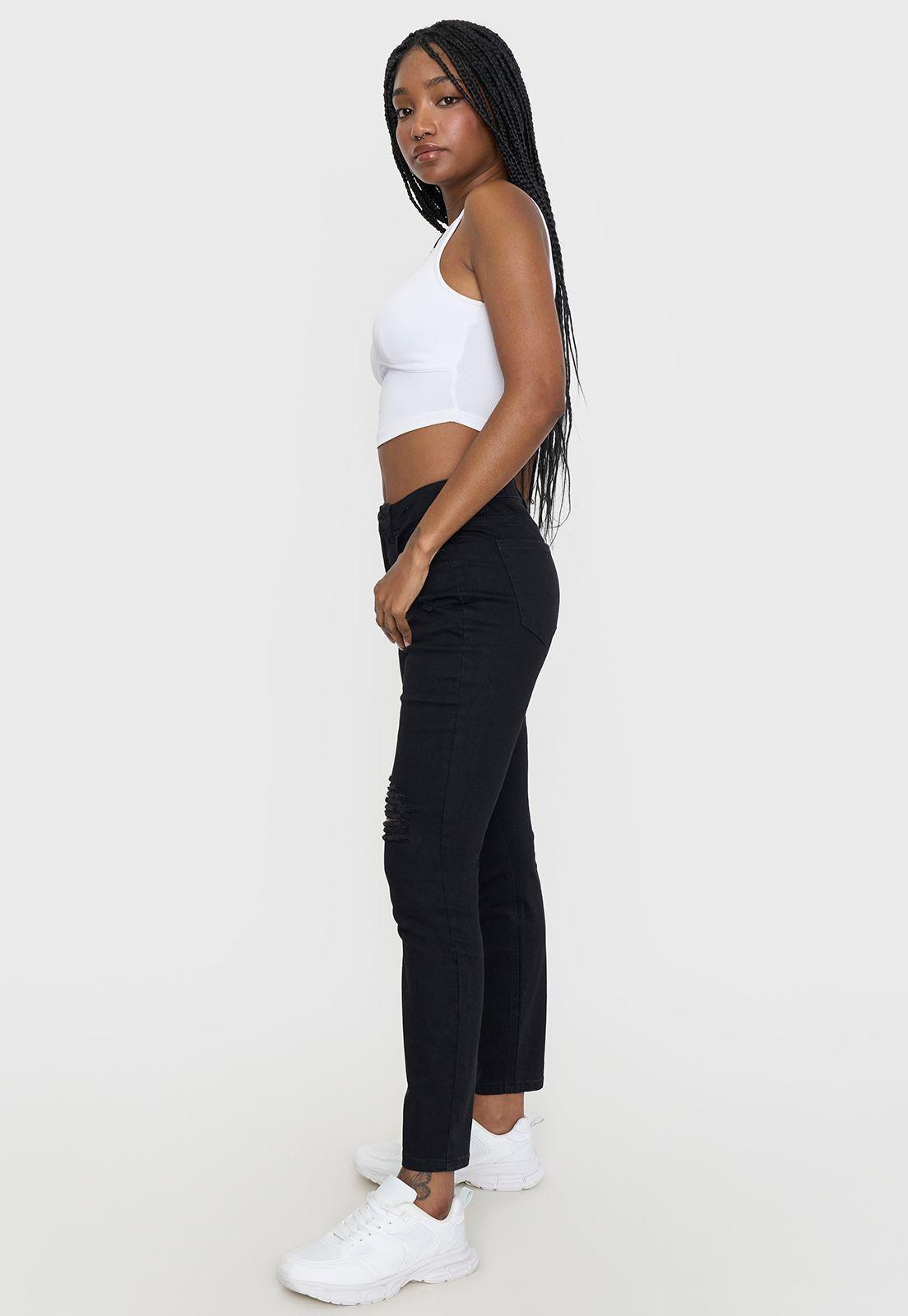 Jeans Mujer Skinny Roturas Negro I Corona-3