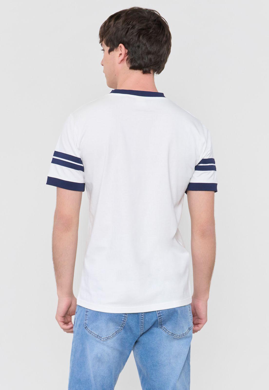 Polera Hombre Slim College Blanco Corona-1