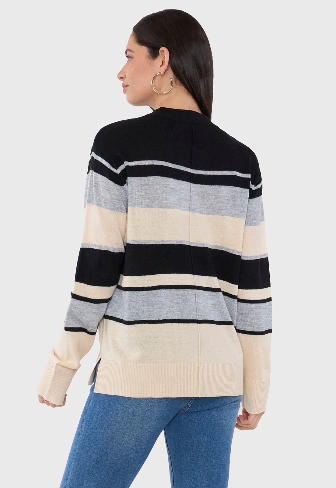Sweater Mujer Tachas Gris Corona-1