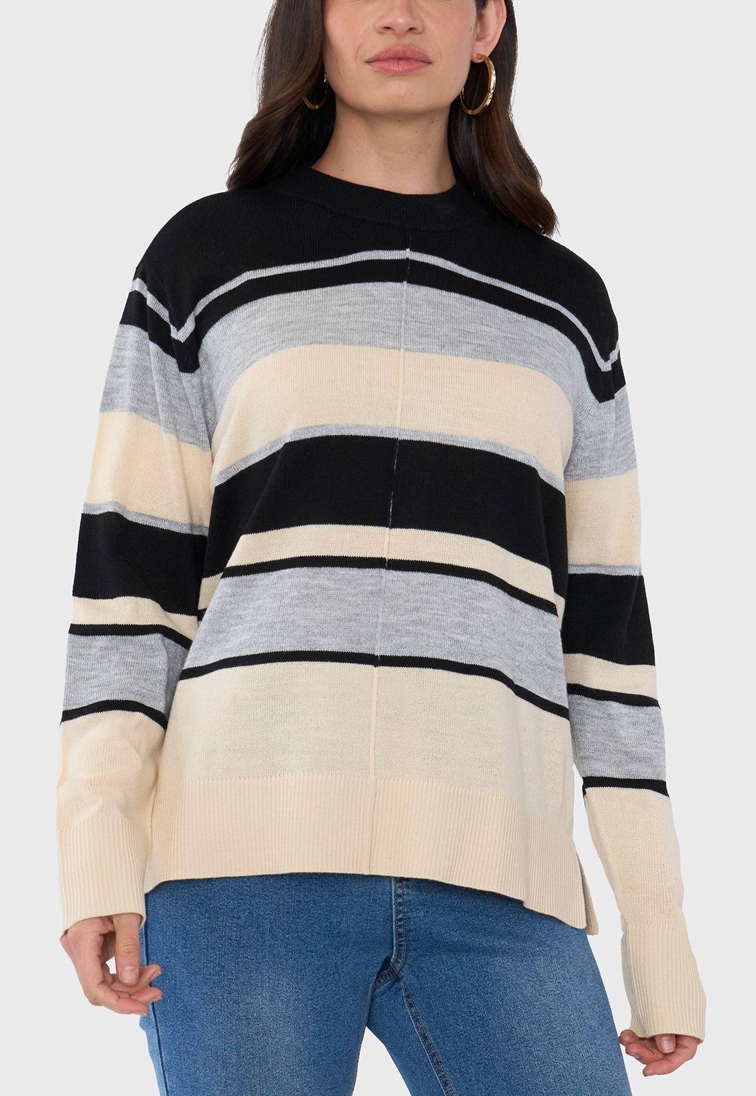 Sweater Mujer Tachas Gris Corona-2