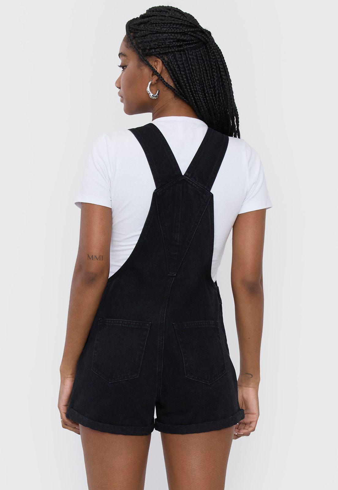Jardinera Mujer Short Mujer Negro Corona-1