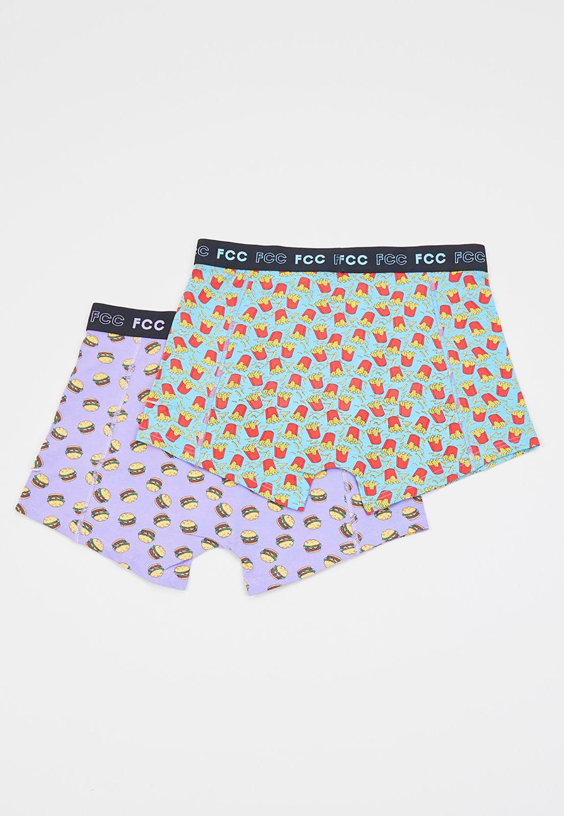 Bóxer Hombre Bipack Print Gris Corona-1