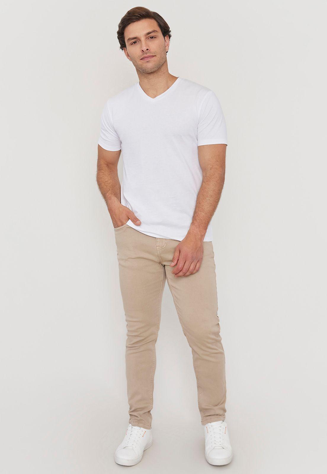 Pantalón Hombre Slim Fit Camel 5 Pocket Corona-0