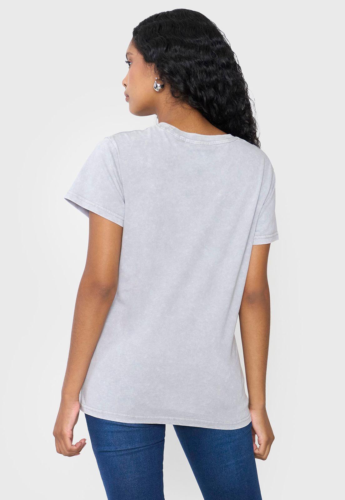 Polera Mujer Regular Fit Fun Color Gris Claro Corona-1