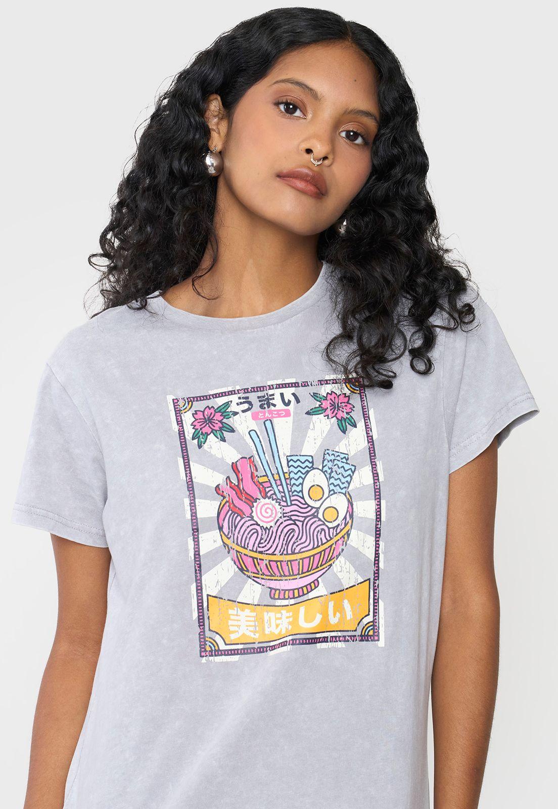 Polera Mujer Regular Fit Fun Color Gris Claro Corona-2