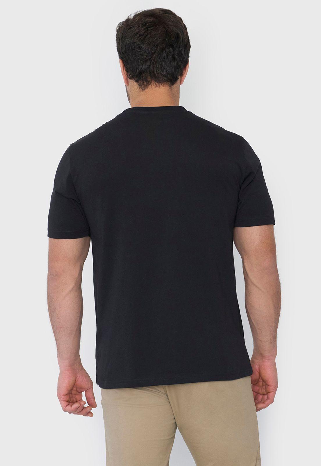 Polera Hombre Cneck Bolsillo Color Negro Corona-1
