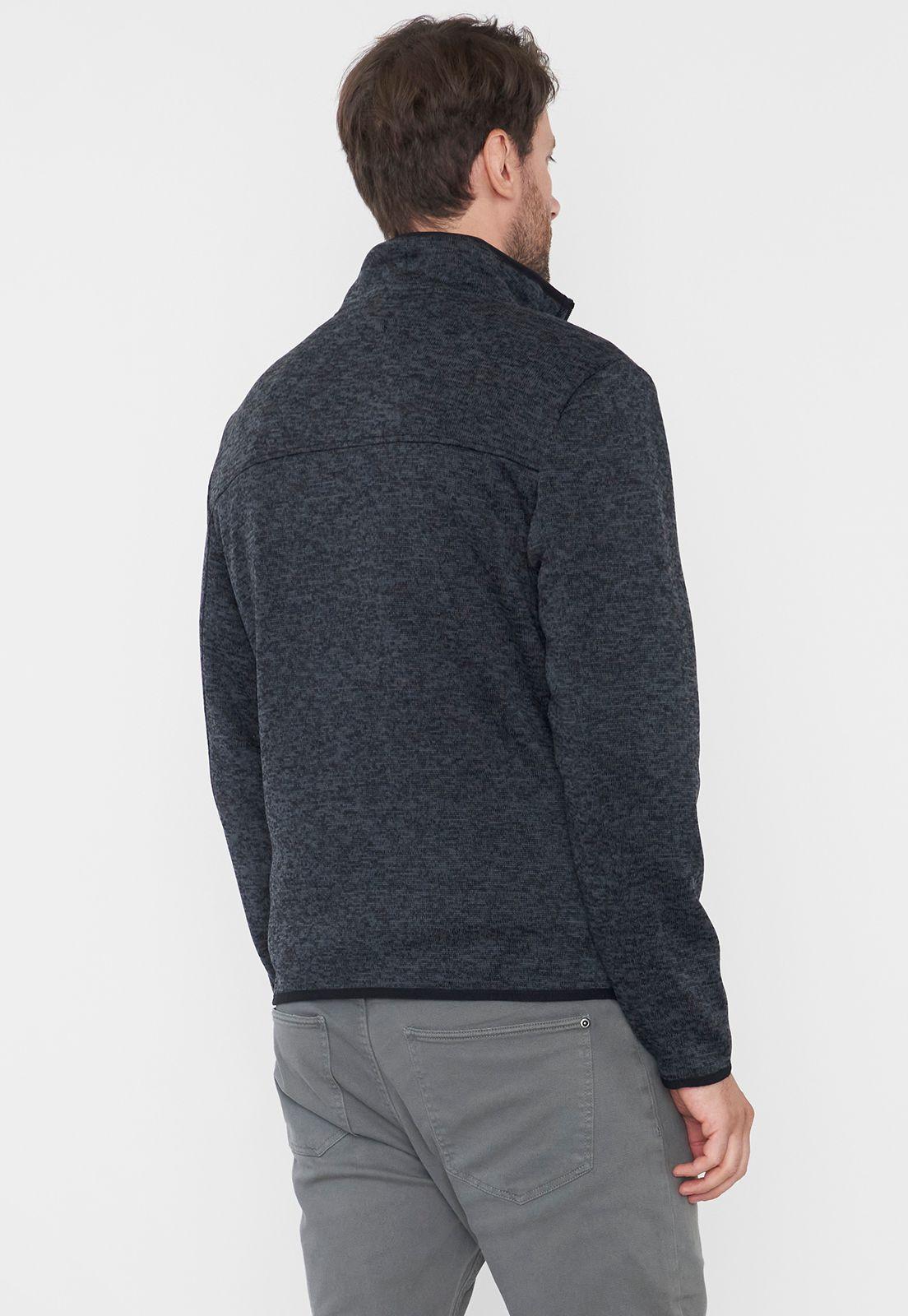 Polerón Hombre Tejido Full Zipper Charcoal Corona-1