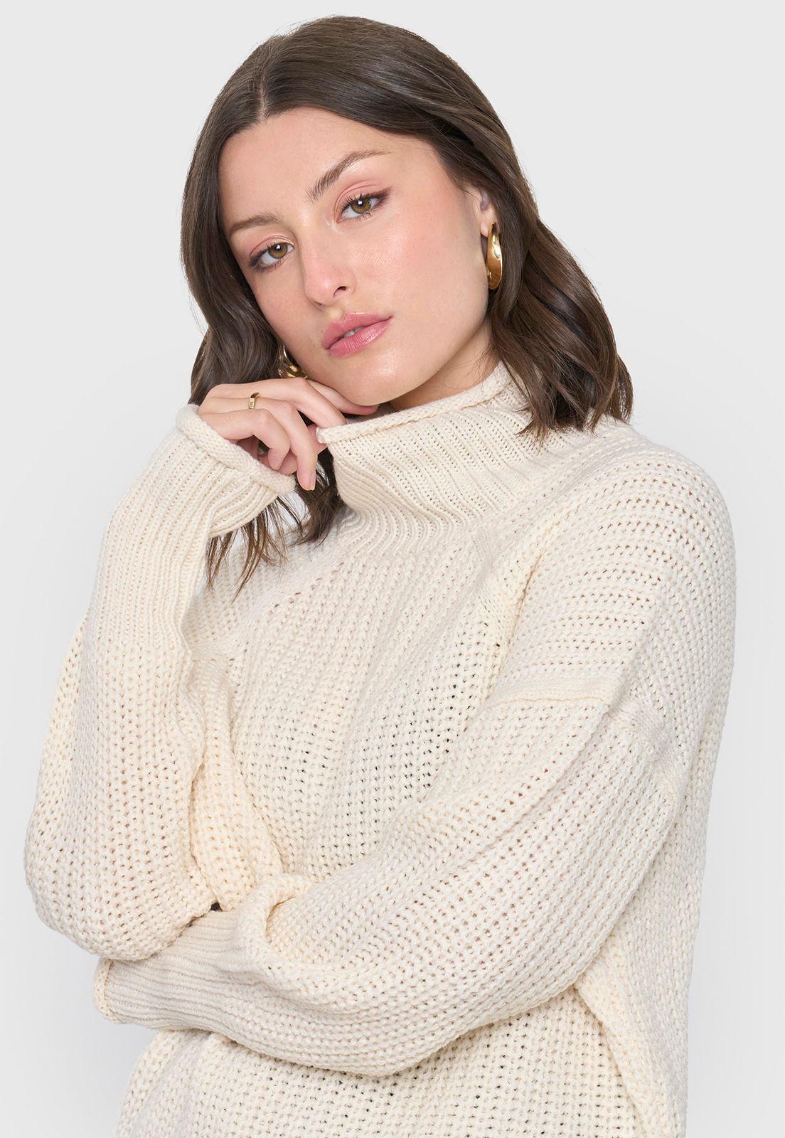 Sweater Mujer Grueso Crudo Corona-2