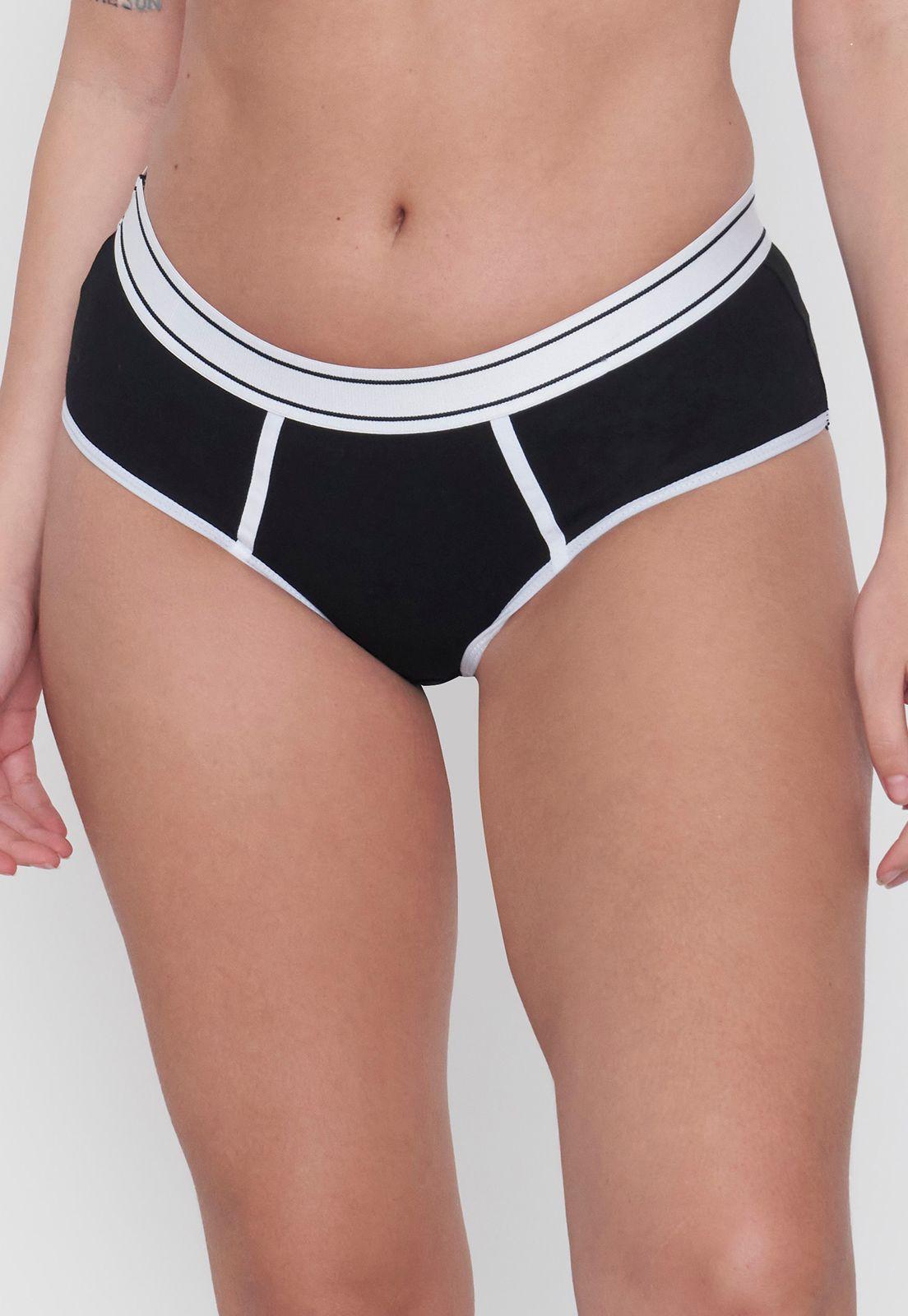 Calzón Mujer Boyshort Negro Corona-1