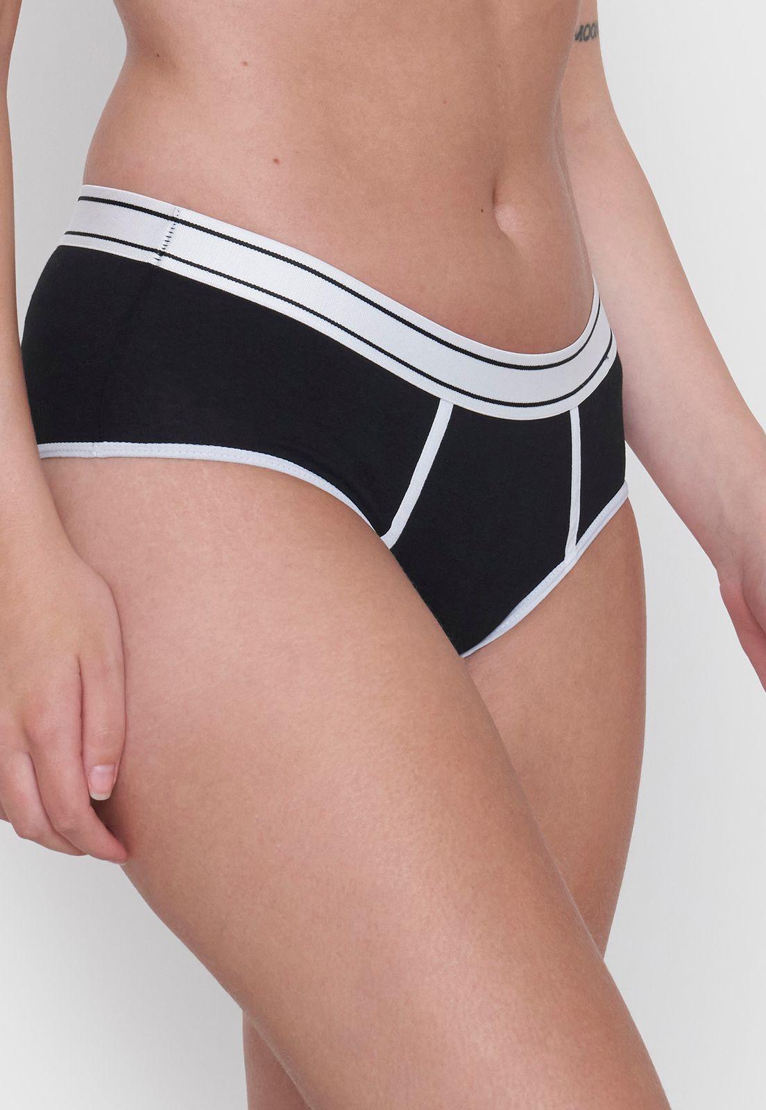 Calzón Mujer Boyshort Negro Corona-3