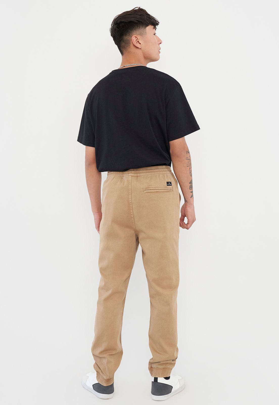 Pantalón Hombre Jogger Fit Twill Camel Liso Corona-2