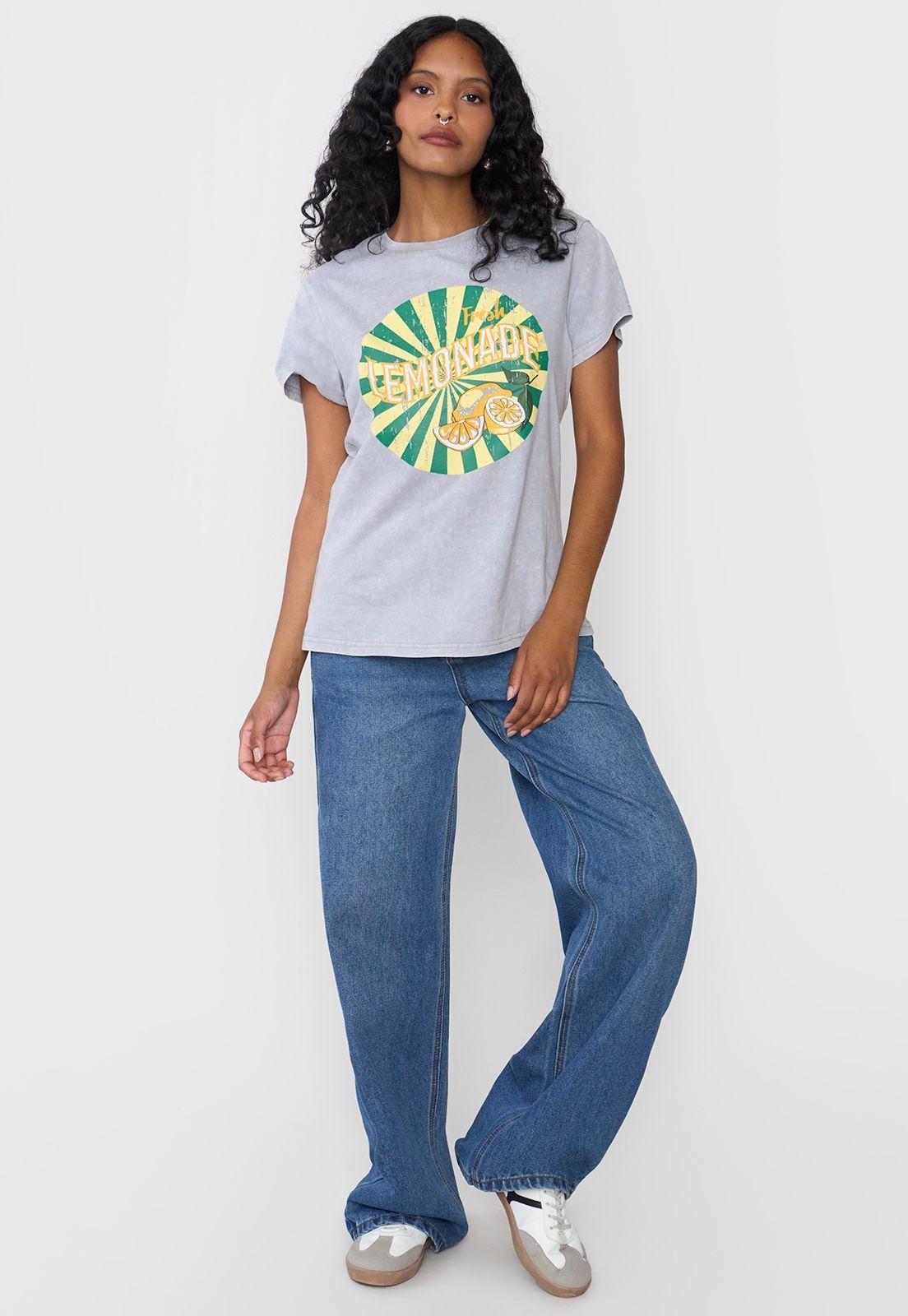 Polera Mujer Fun Regular Fit Color Gris Claro Corona-3