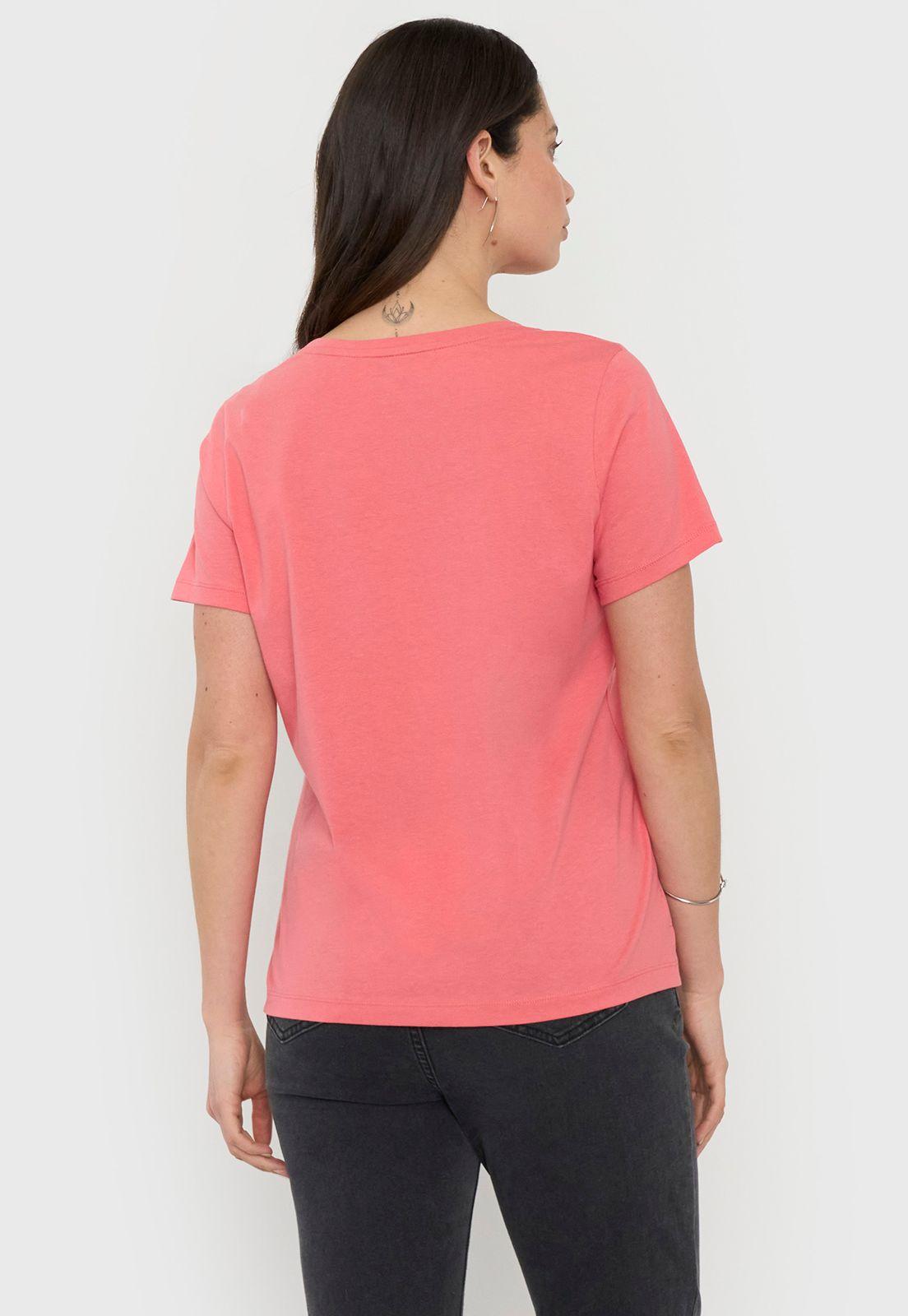 Polera Mujer M/C Focal Print Coral Corona-1