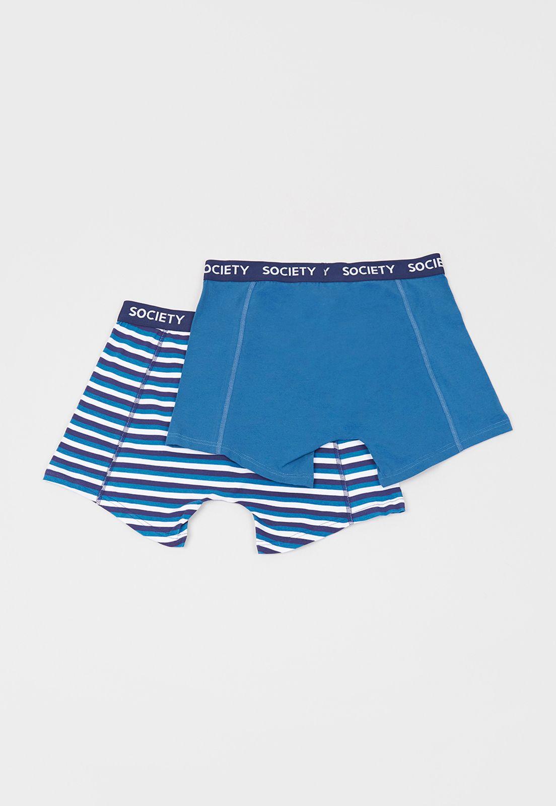 Bóxer Hombre Bipack Líneas Mix Azul/Petrol Corona-1