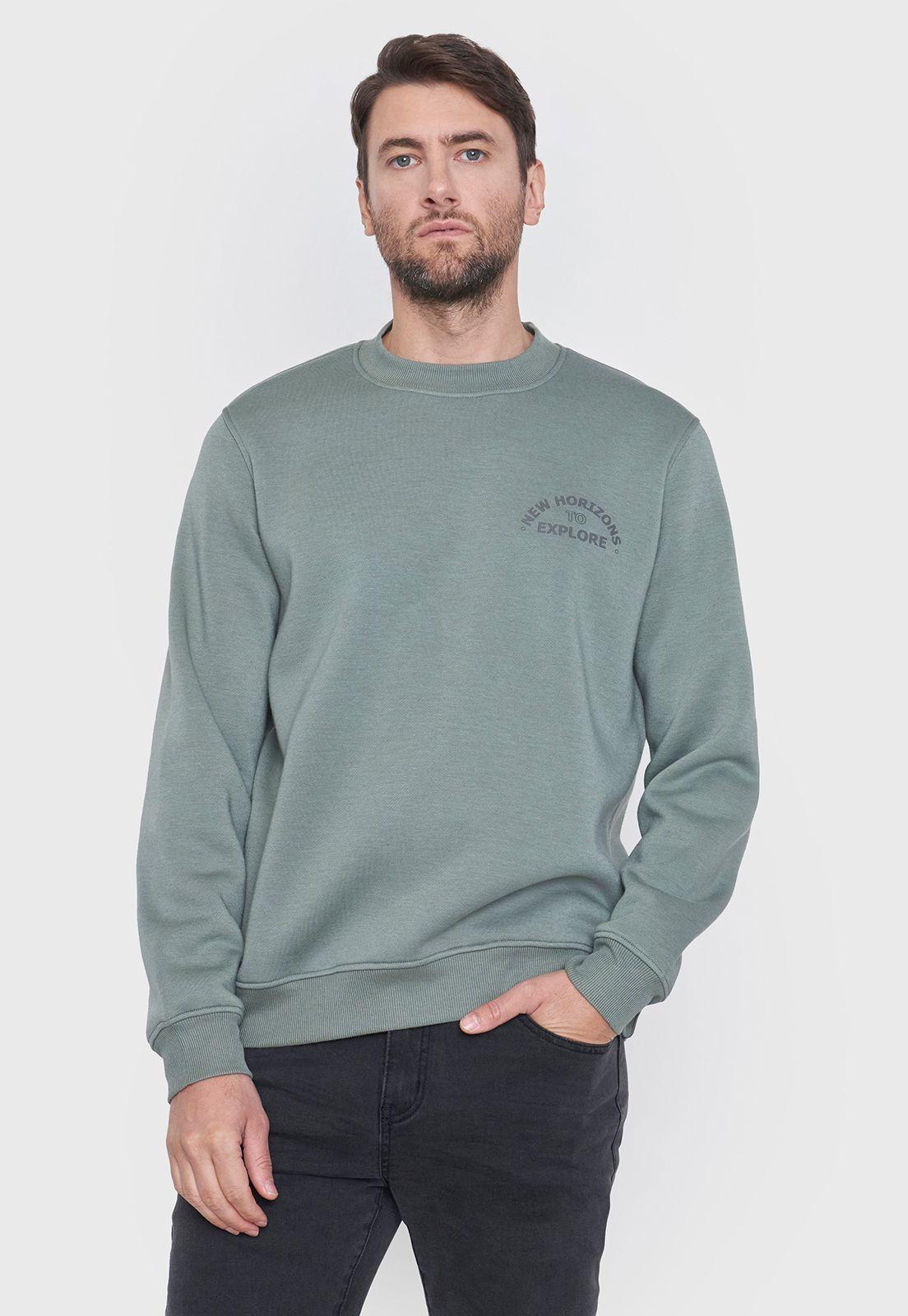 Polerón Hombre Rneck Front Print Musgo Corona-0