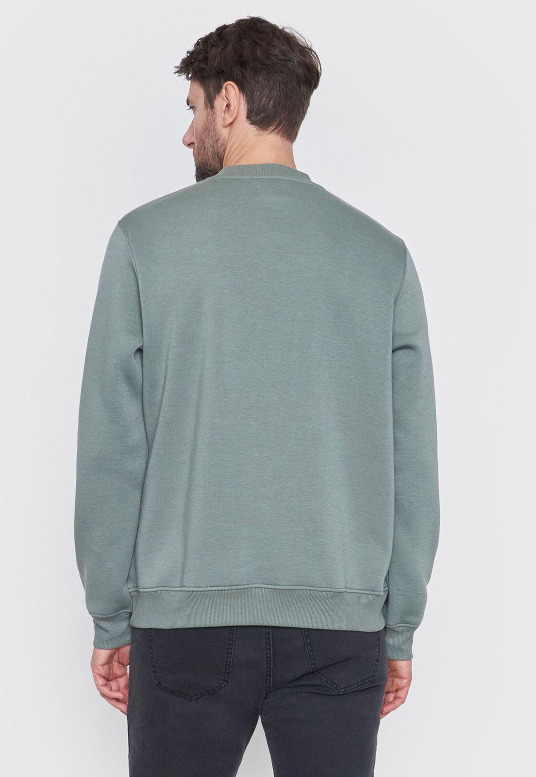 Polerón Hombre Rneck Front Print Musgo Corona-1