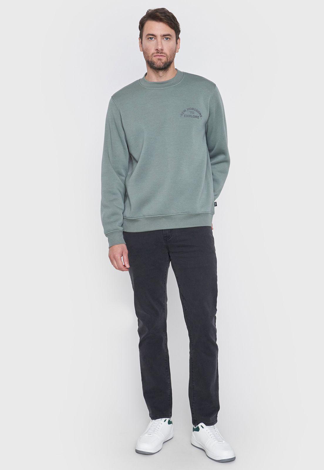 Polerón Hombre Rneck Front Print Musgo Corona-3