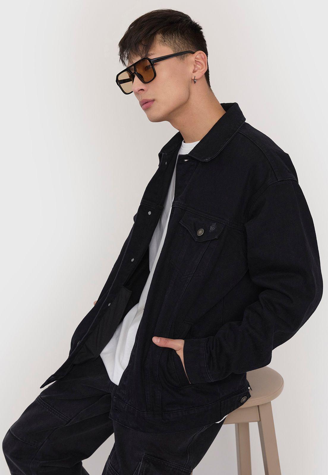 Chaqueta Hombre Denim Clásica Negro Corona-0