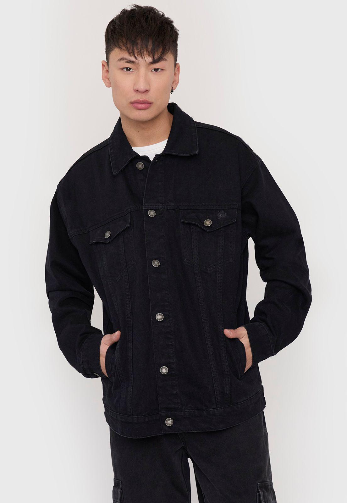 Chaqueta Hombre Denim Clásica Negro Corona-1