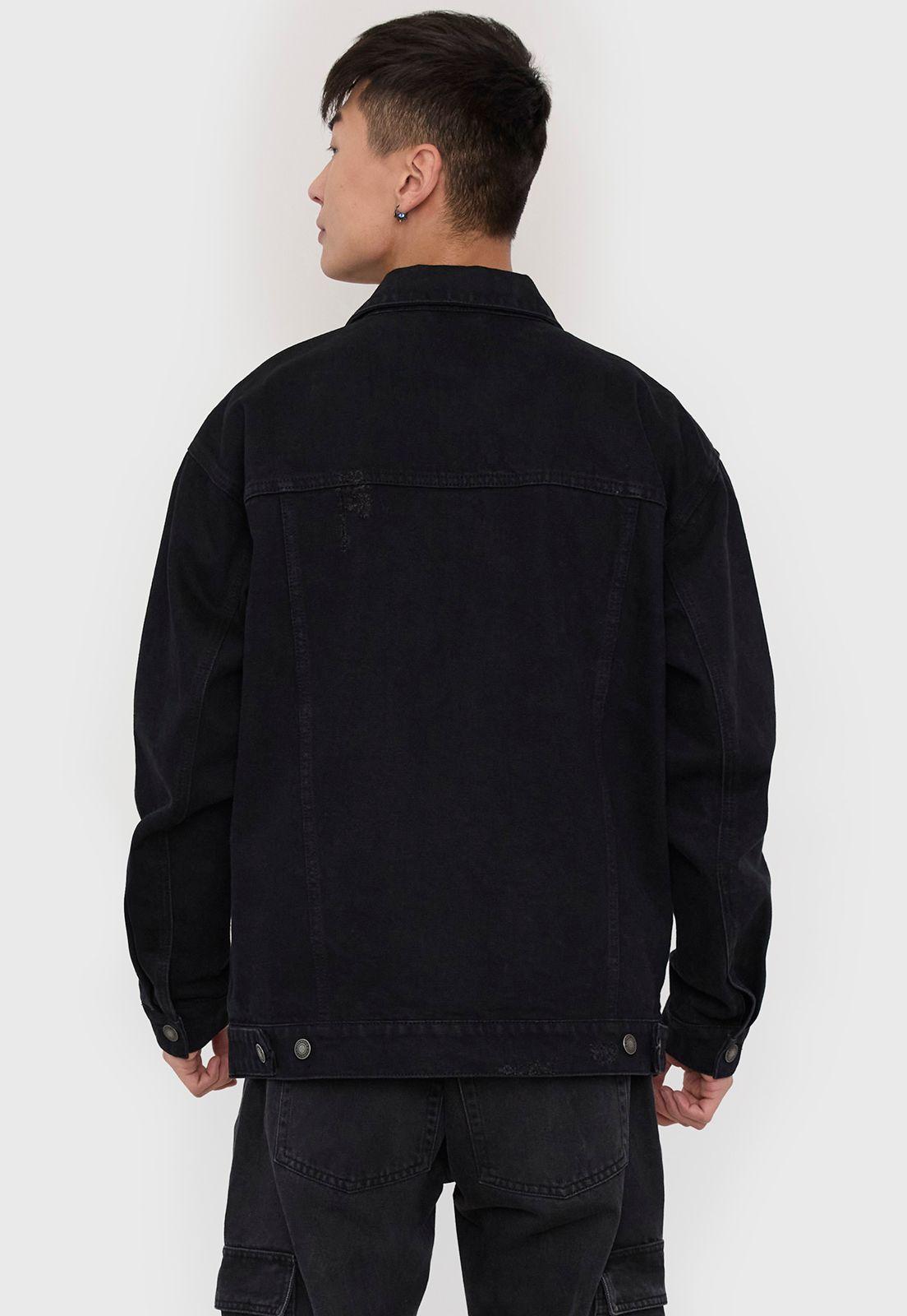 Chaqueta Hombre Denim Clásica Negro Corona-2
