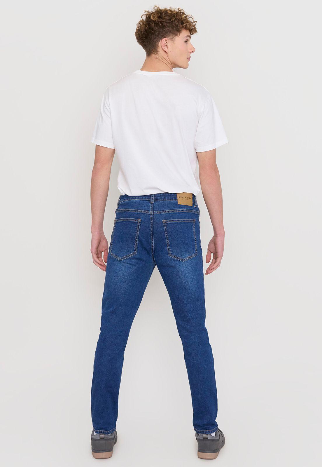 Jeans Hombre Skinny Fit Azul Medio Spandex Corona-2