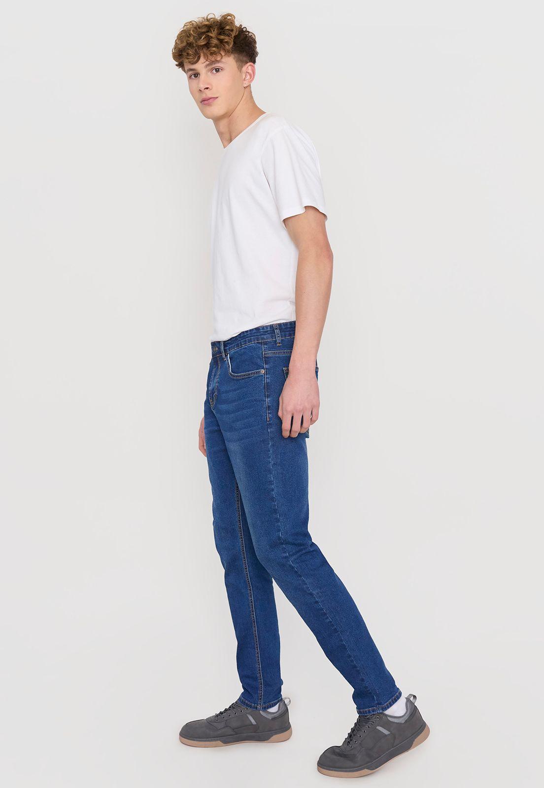 Jeans Hombre Skinny Fit Azul Medio Spandex Corona-3