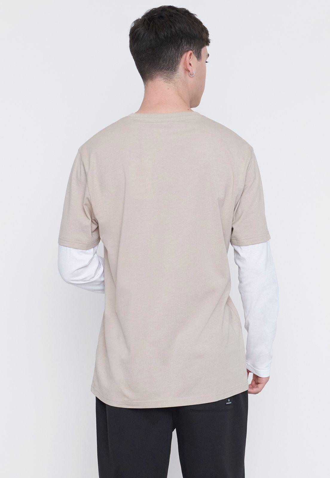 Polera Hombre M/L Doble Manga Ecru/Blanco Corona-1