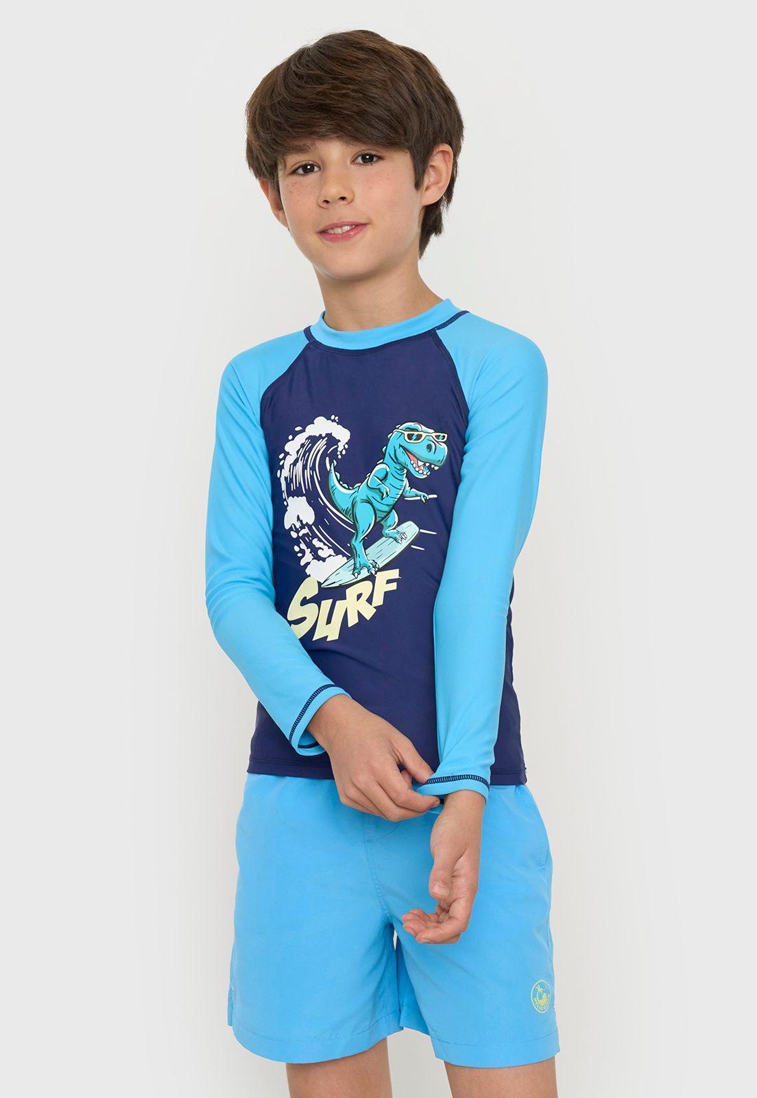 Traje De Baño Niño Kids Polera Manga Larga Navy Corona-0