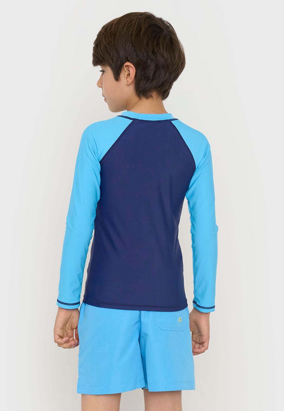 Traje De Baño Niño Kids Polera Manga Larga Navy Corona-1