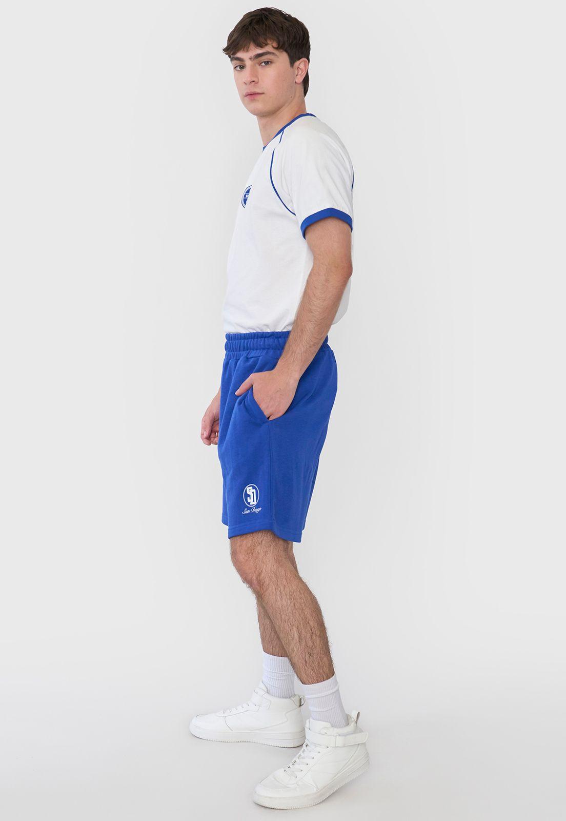 Short Hombre Bordado College Azul Corona-3
