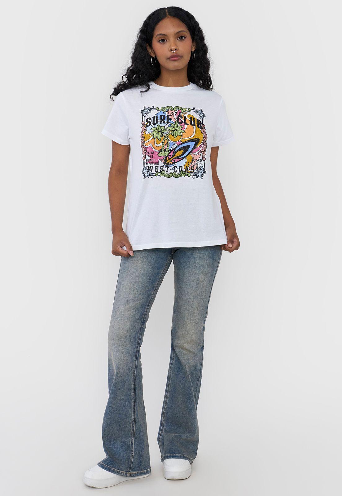 Polera Mujer Fun Regular Color Blanco Corona-3