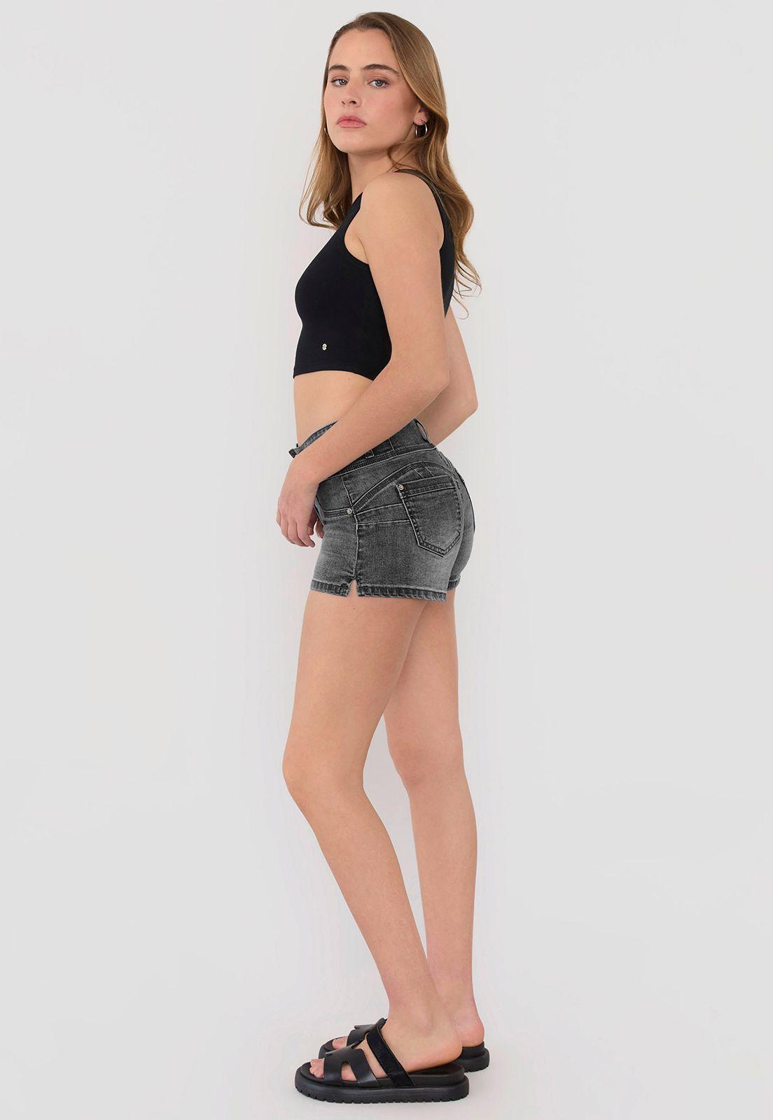 Short Mujer Botones Negro Corona-3