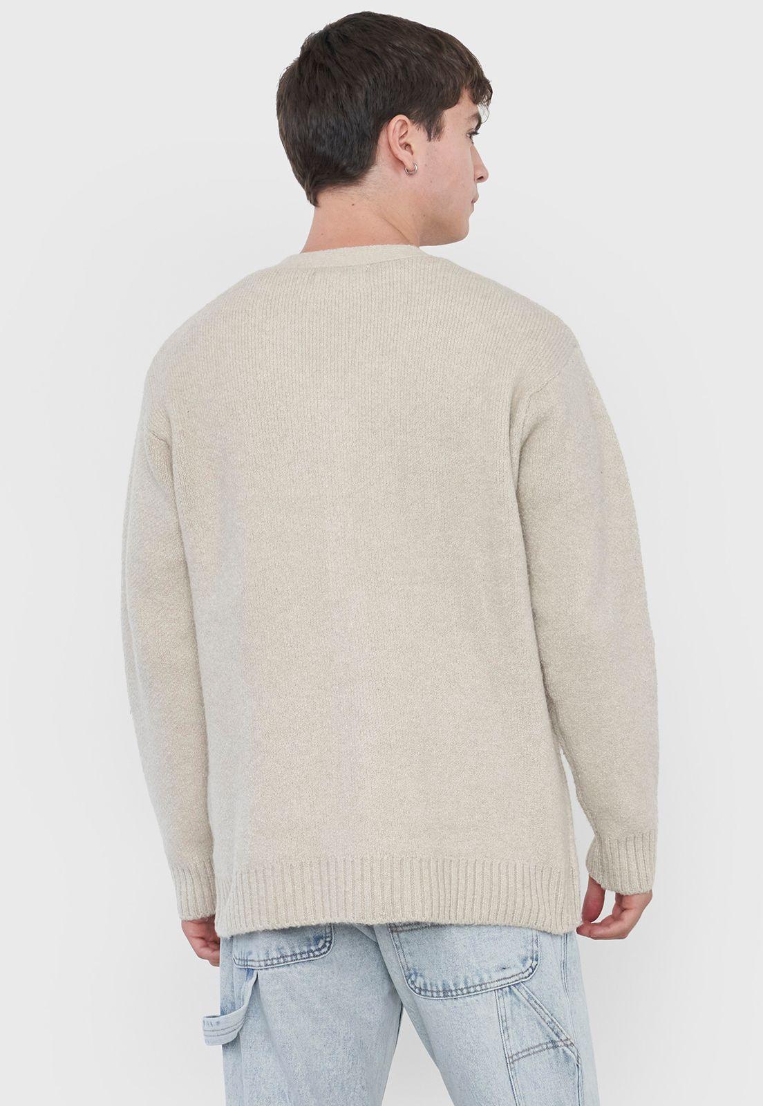 Tejido Hombre Cardigan Ecru Corona-1