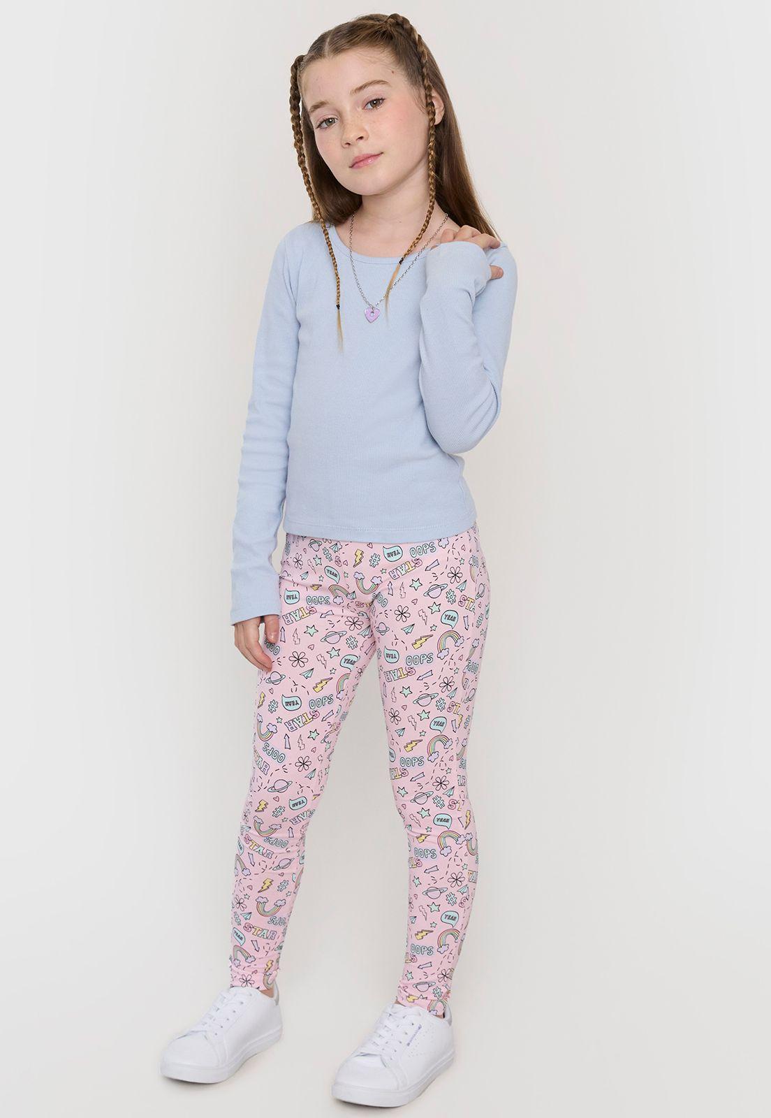Calza Niña Kids Fullprint Rosado Corona-0