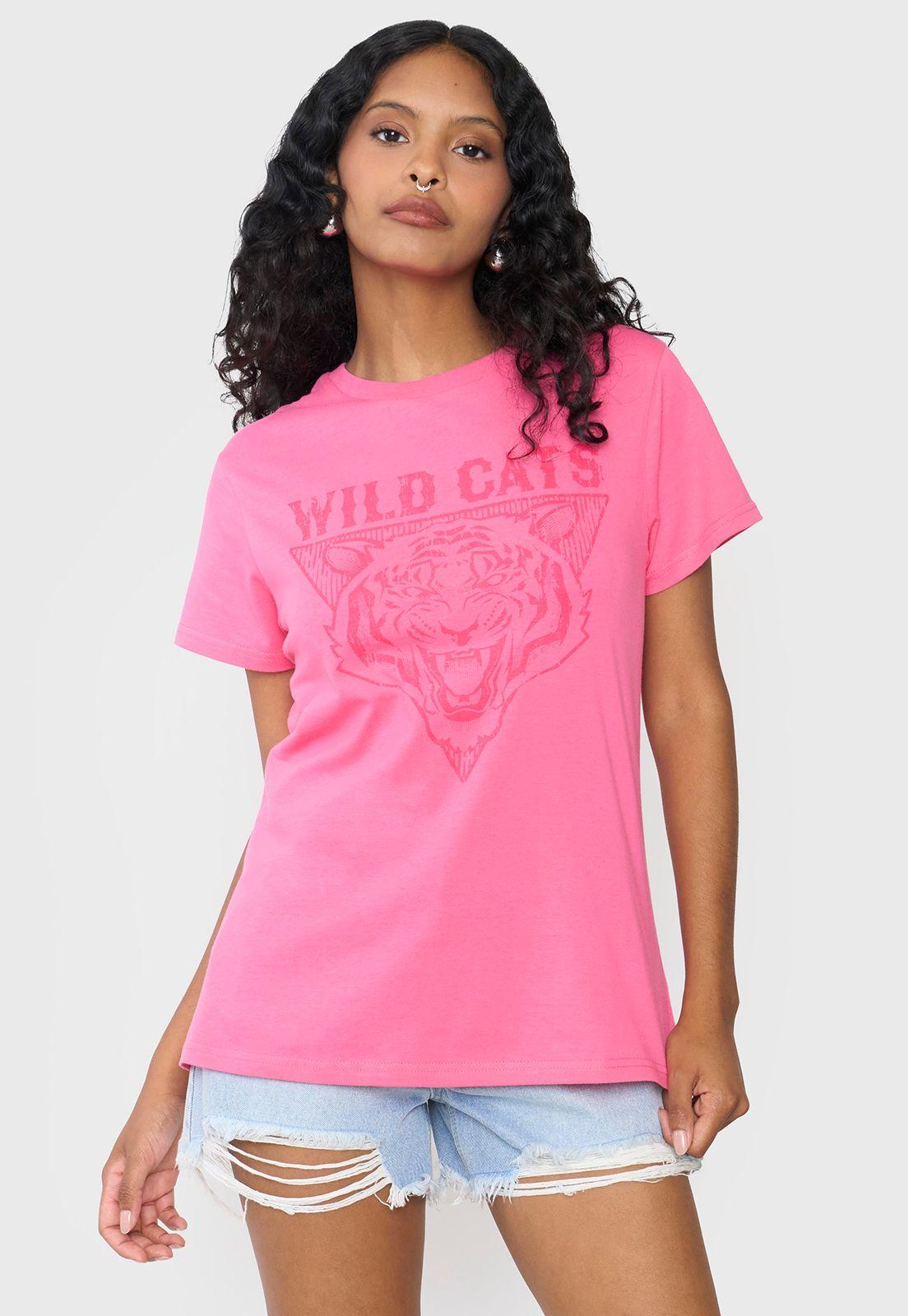 Polera Mujer Fun Regular Fit Fucsia Corona-0