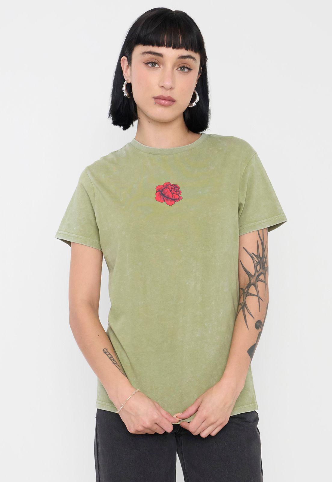 Polera Mujer Fun Regular Fit Verde Oliva Corona-0