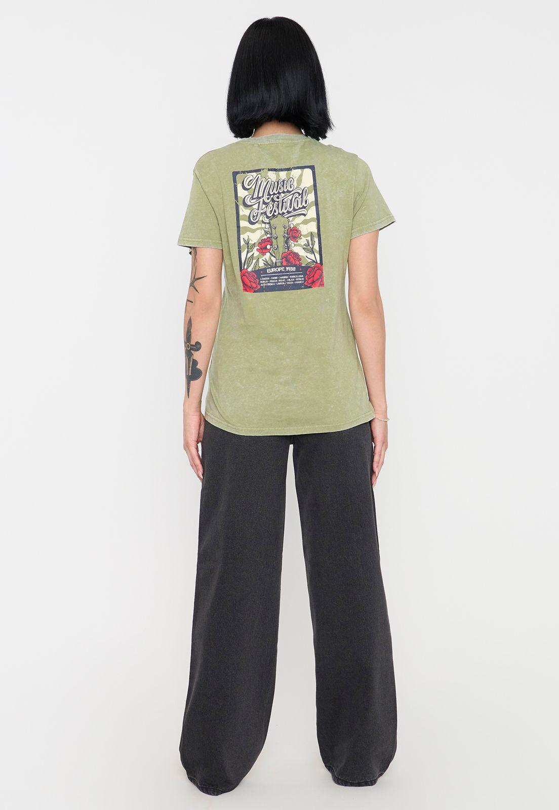 Polera Mujer Fun Regular Fit Verde Oliva Corona-1