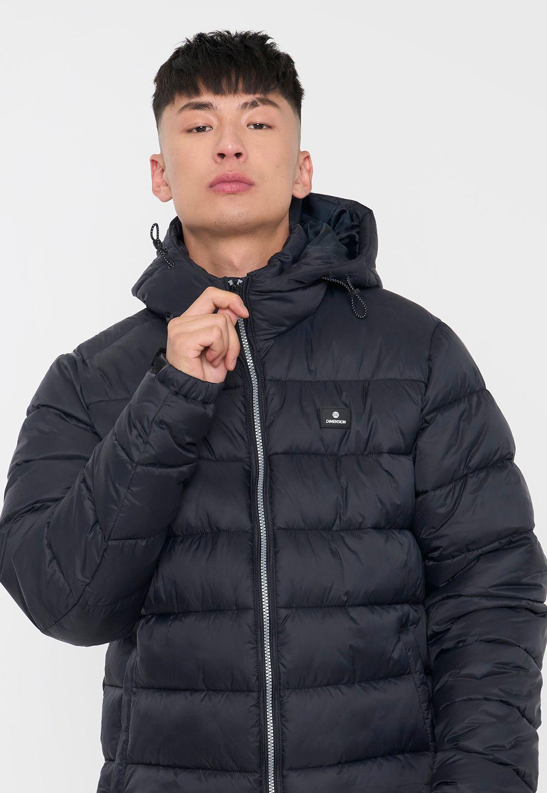 Parka Hombre Lisa Color Negro Corona-2