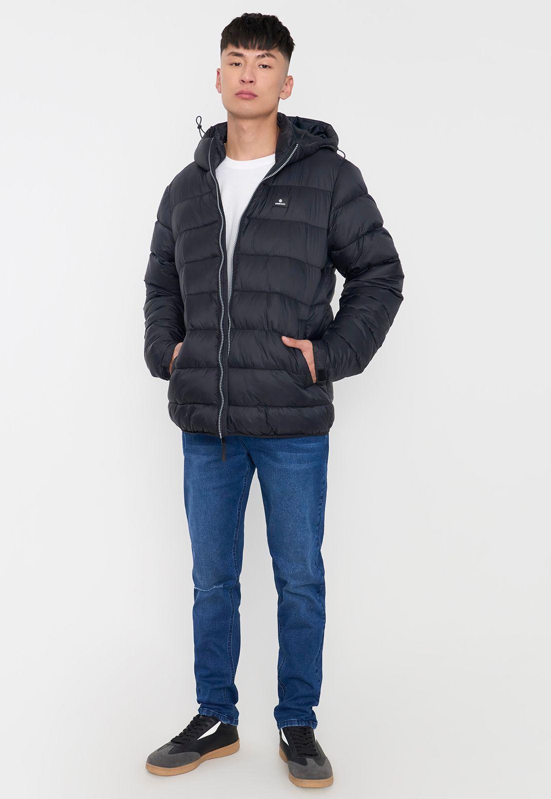 Parka Hombre Lisa Color Negro Corona-3