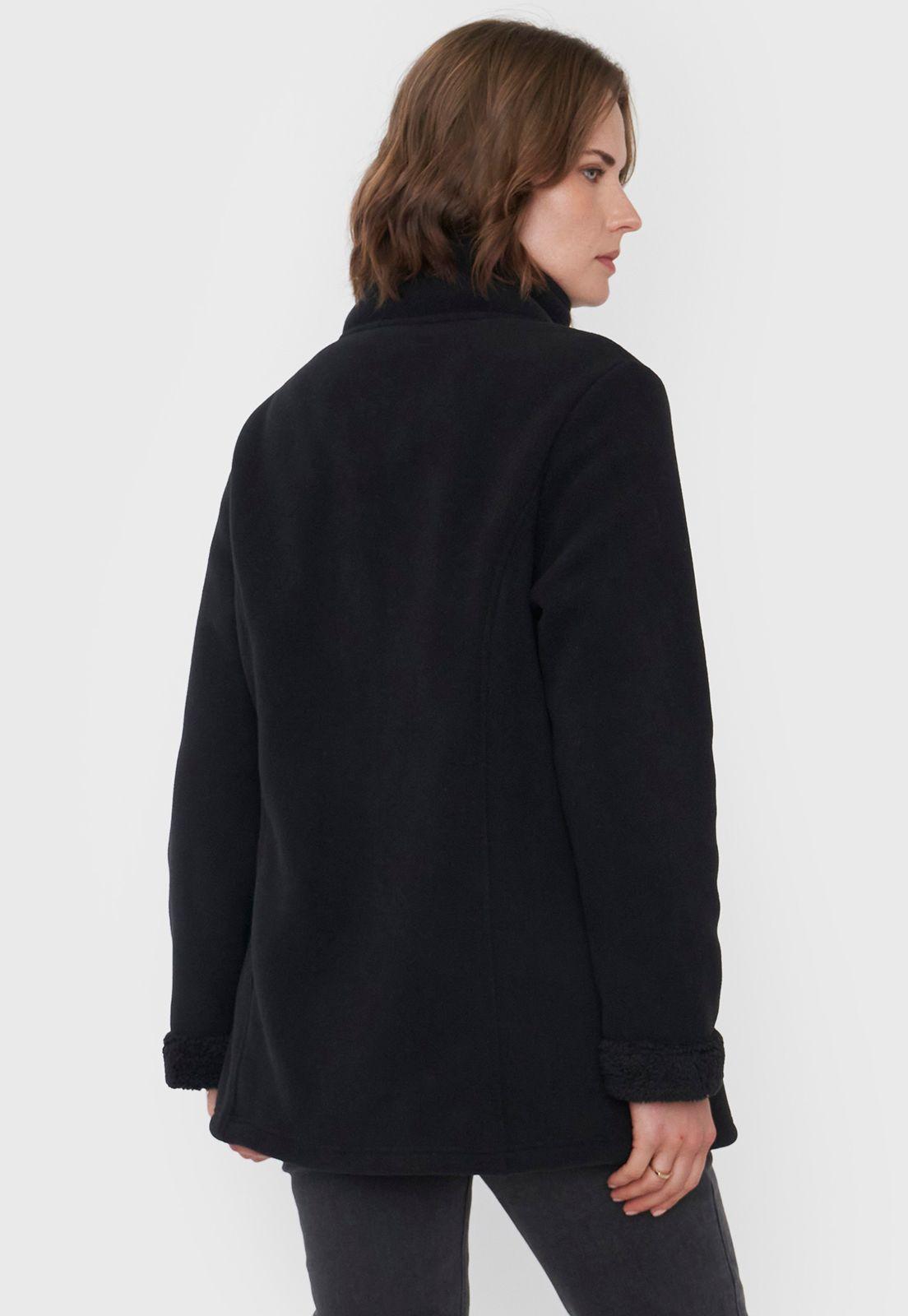 Chaqueta Mujer Polar Larga Negro Corona-1