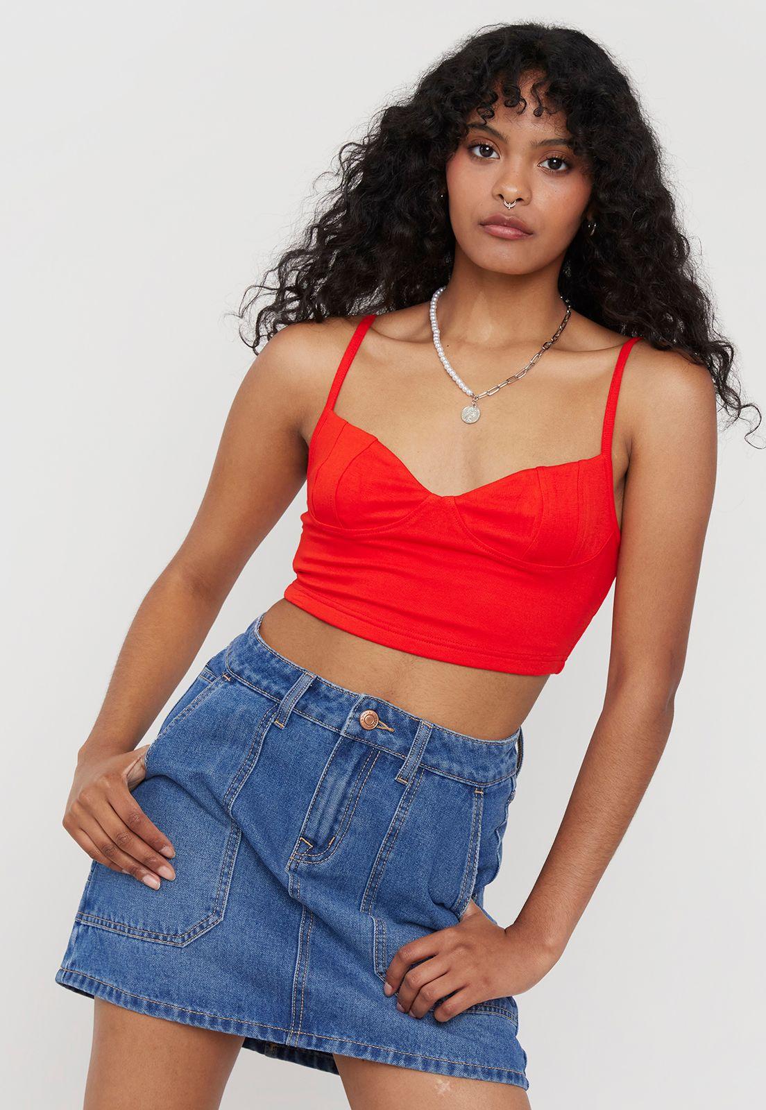 Peto Mujer Corset Rojo Corona-2