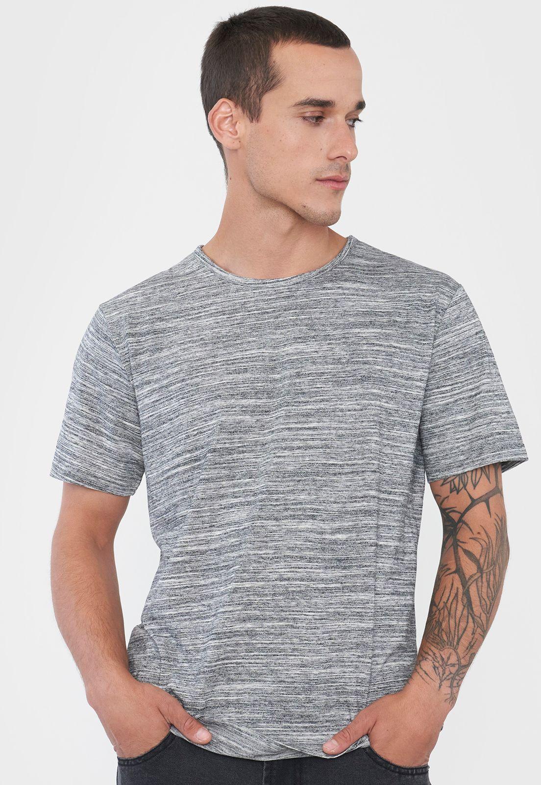 Polera Hombre Melange Negro Corona-2