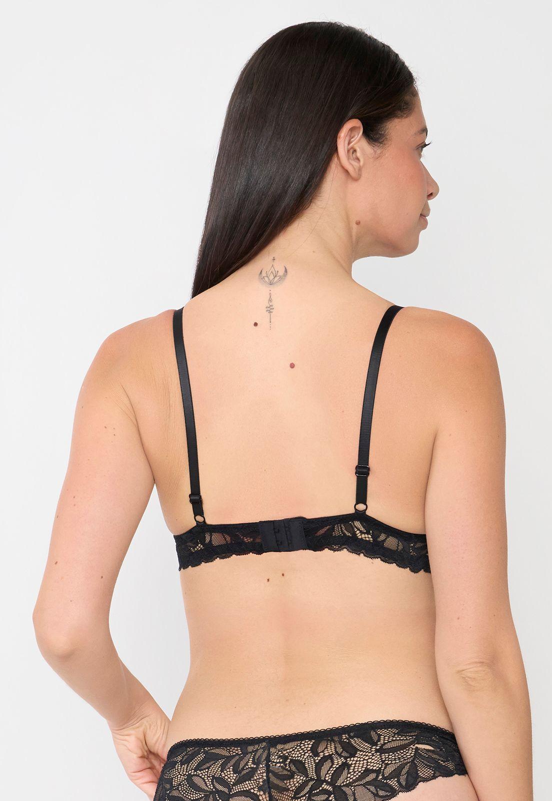 Bralette Mujer Encaje Color Negro Corona-1