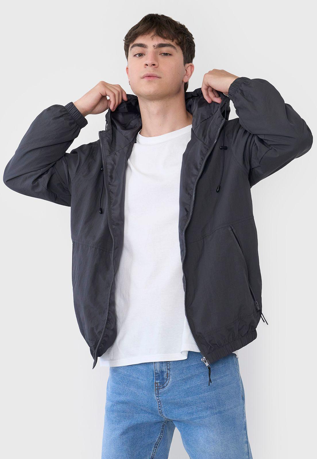 Casaca Hombre Full Zipper Gris Corona-0