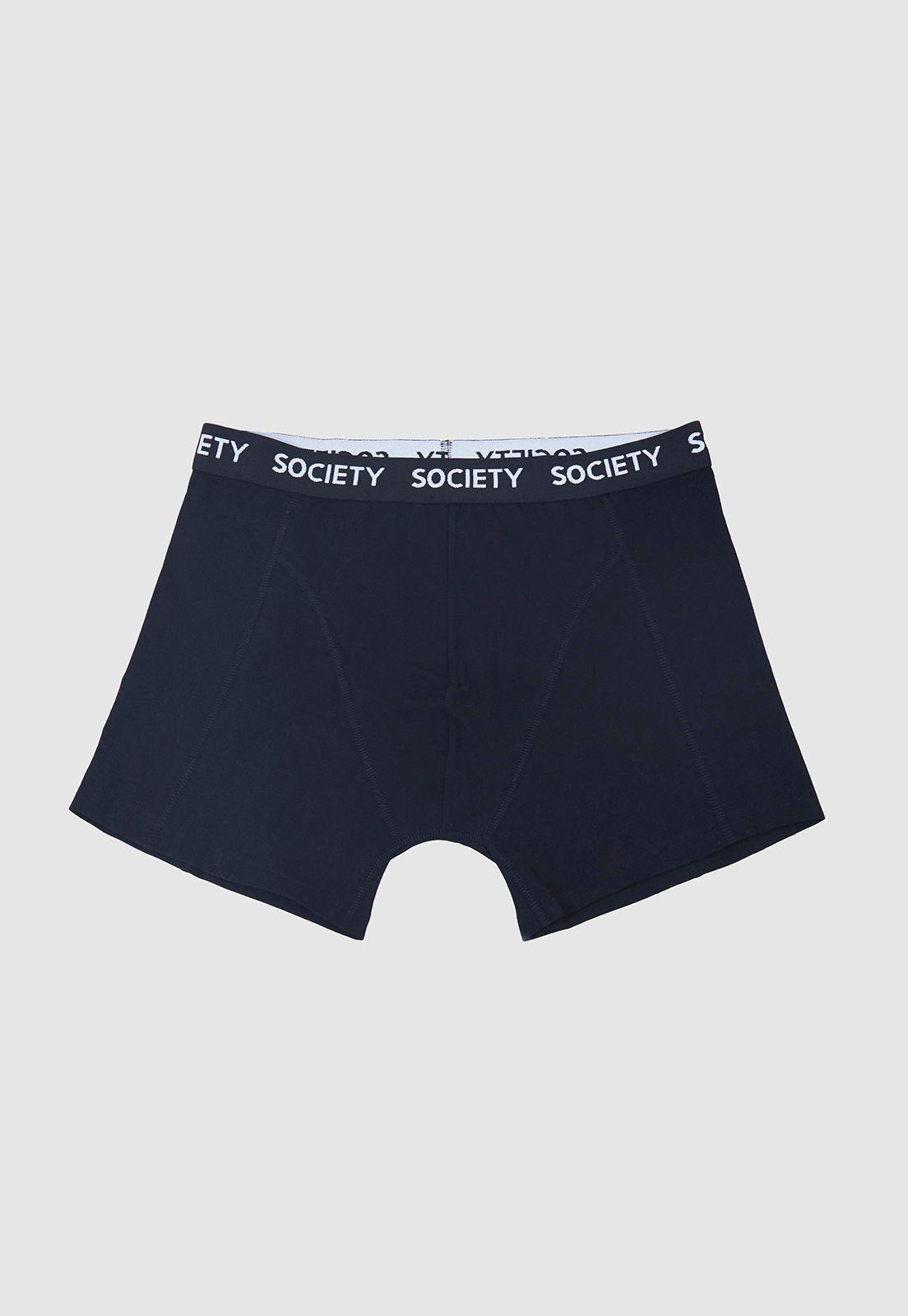 Bóxer Hombre Bipack Mix Liso Azul/Negro Corona-3