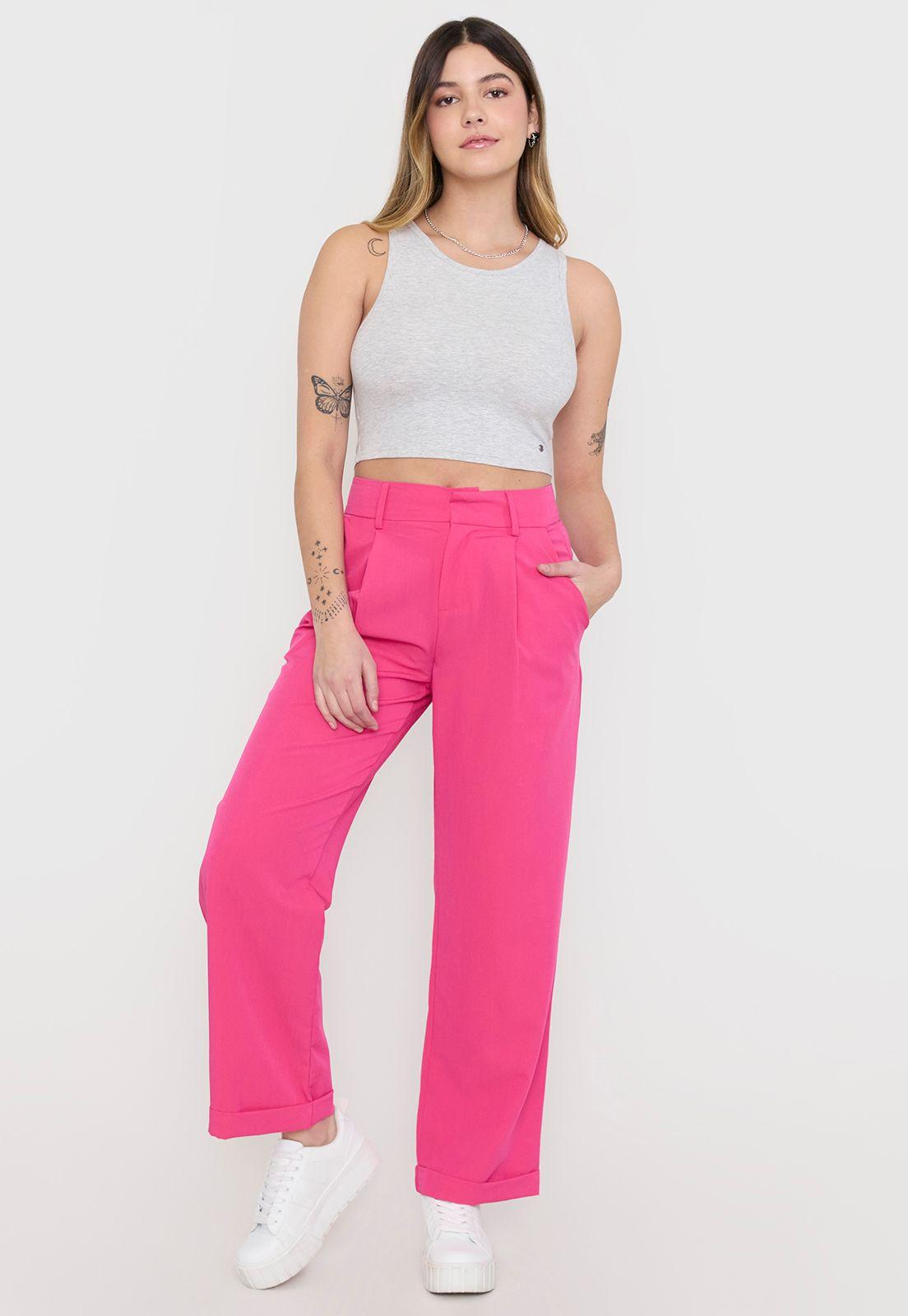 Pantalón Mujer Sastrero Fucsia Corona-0