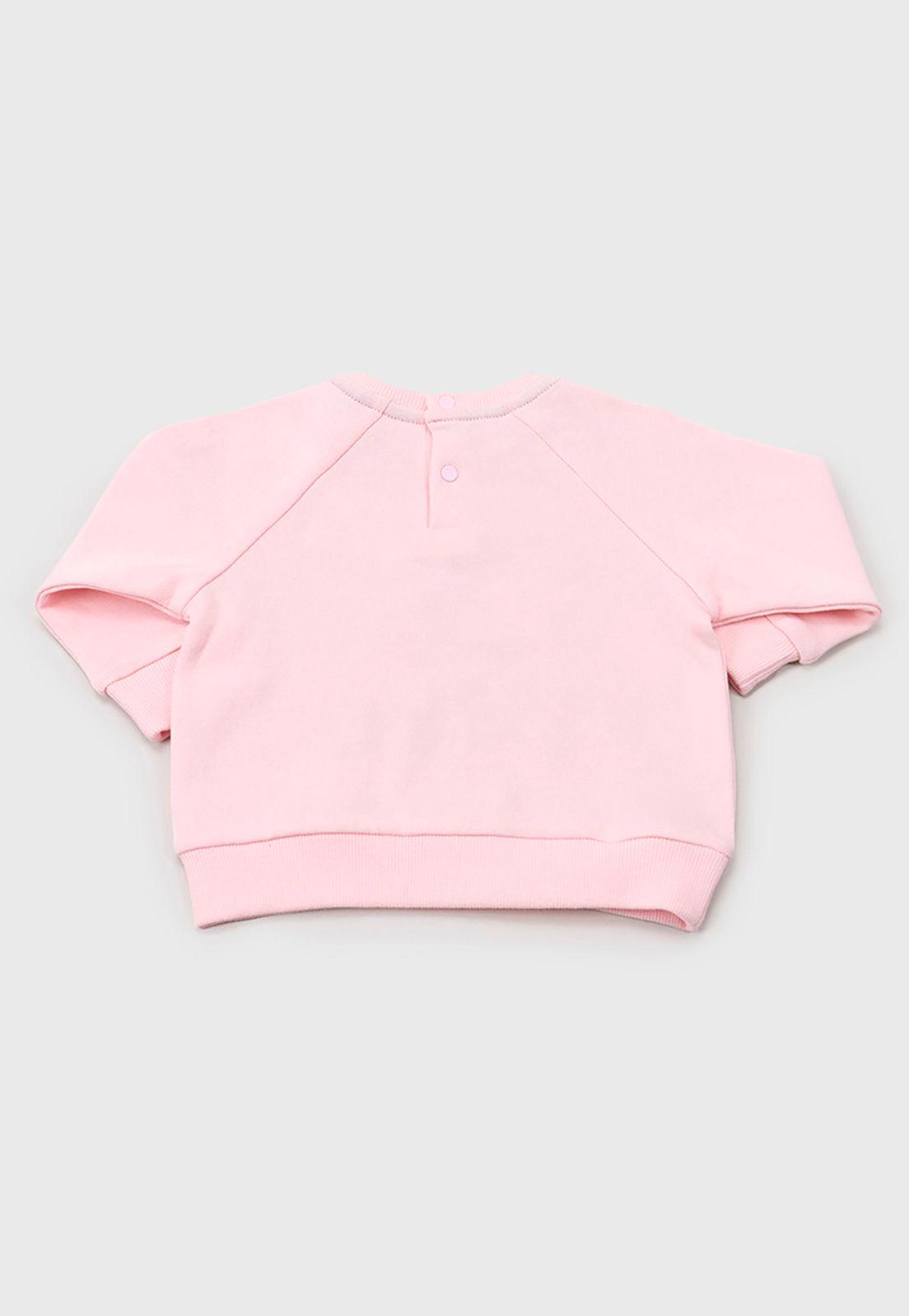 Poleron Bebe Niña Pullover Focal Rosado Corona-1